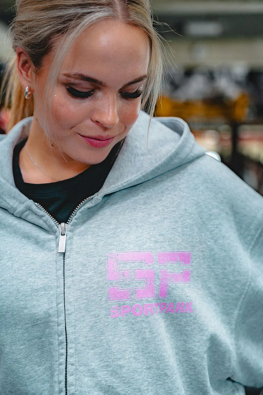 SP Clothing Oversized Zipper classic pink heather grey