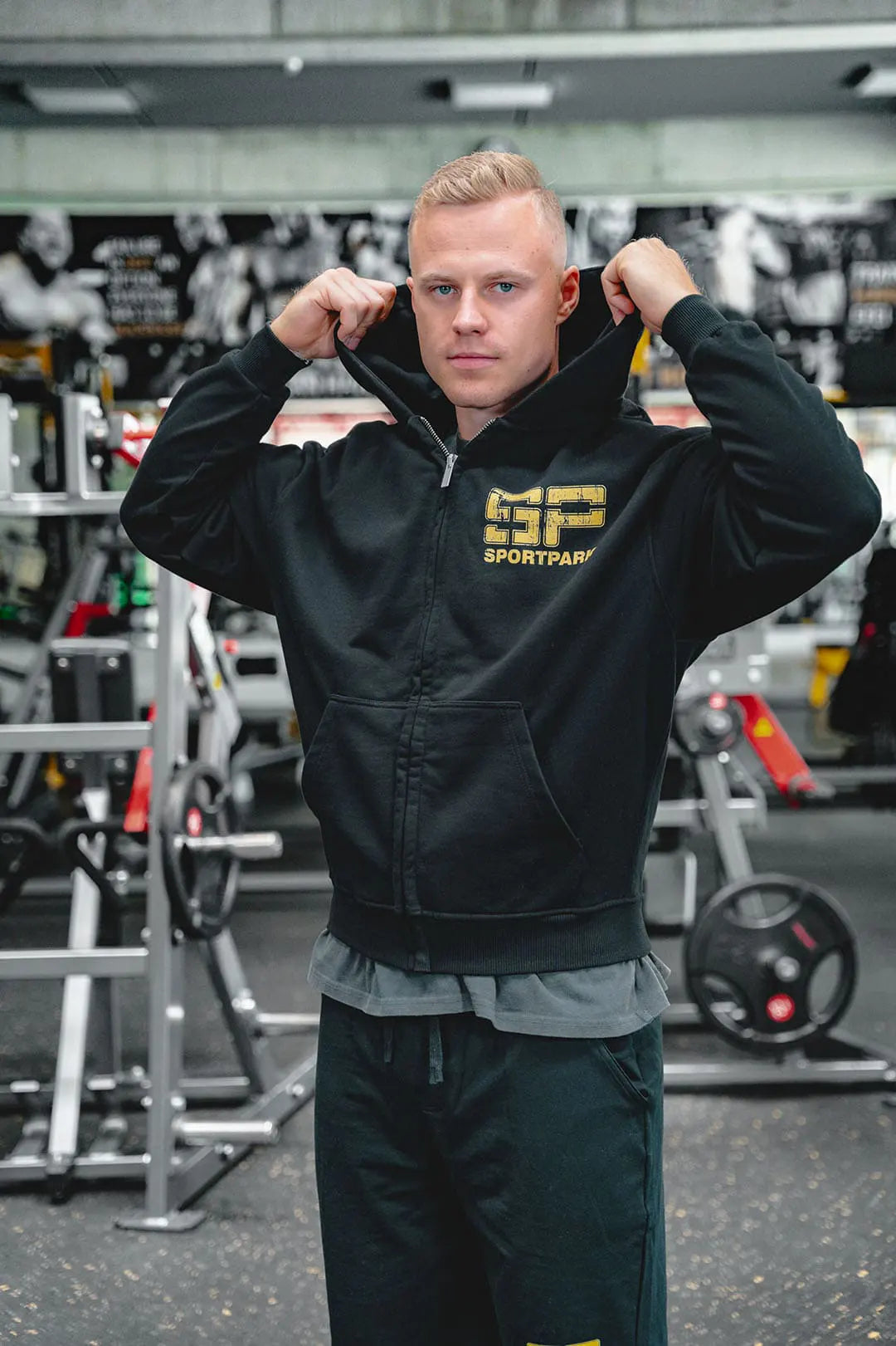 SP Clothing Oversizedzipper schwarz ILOVEGYM