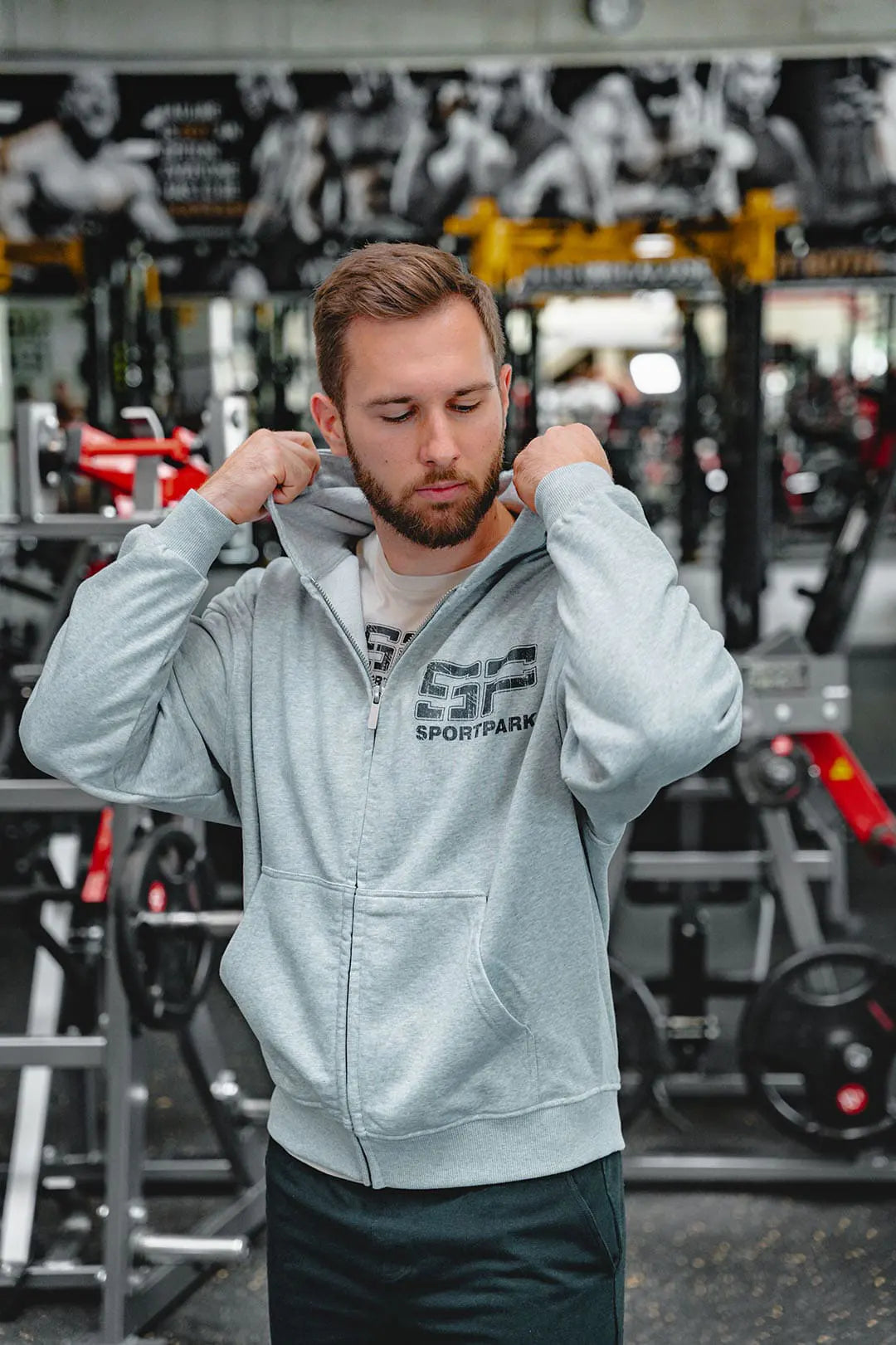 SP Clothing Oversizedzipper heather grey athlet