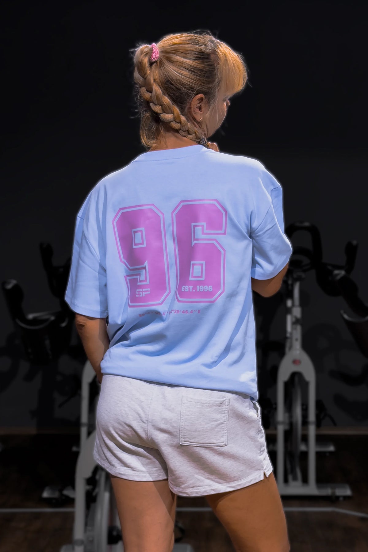 96 Oversized Tee | Sky Pink Rückansicht
