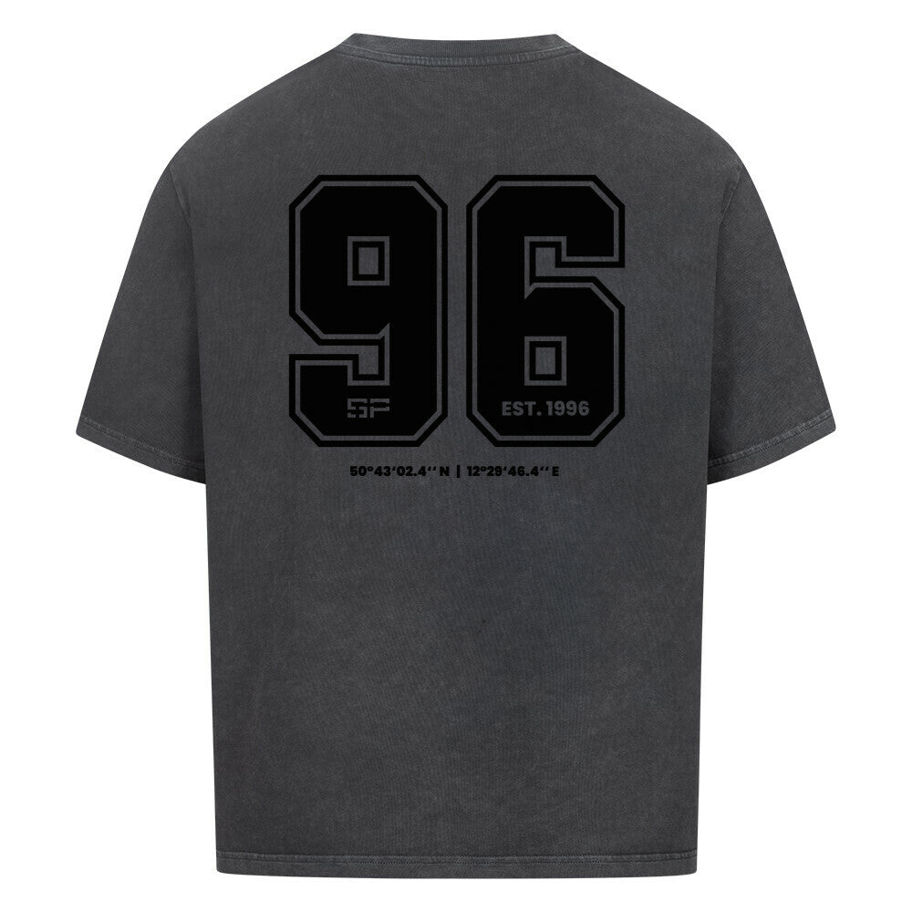 96 Oversized Tee | Washed Black Produktbild Hinten