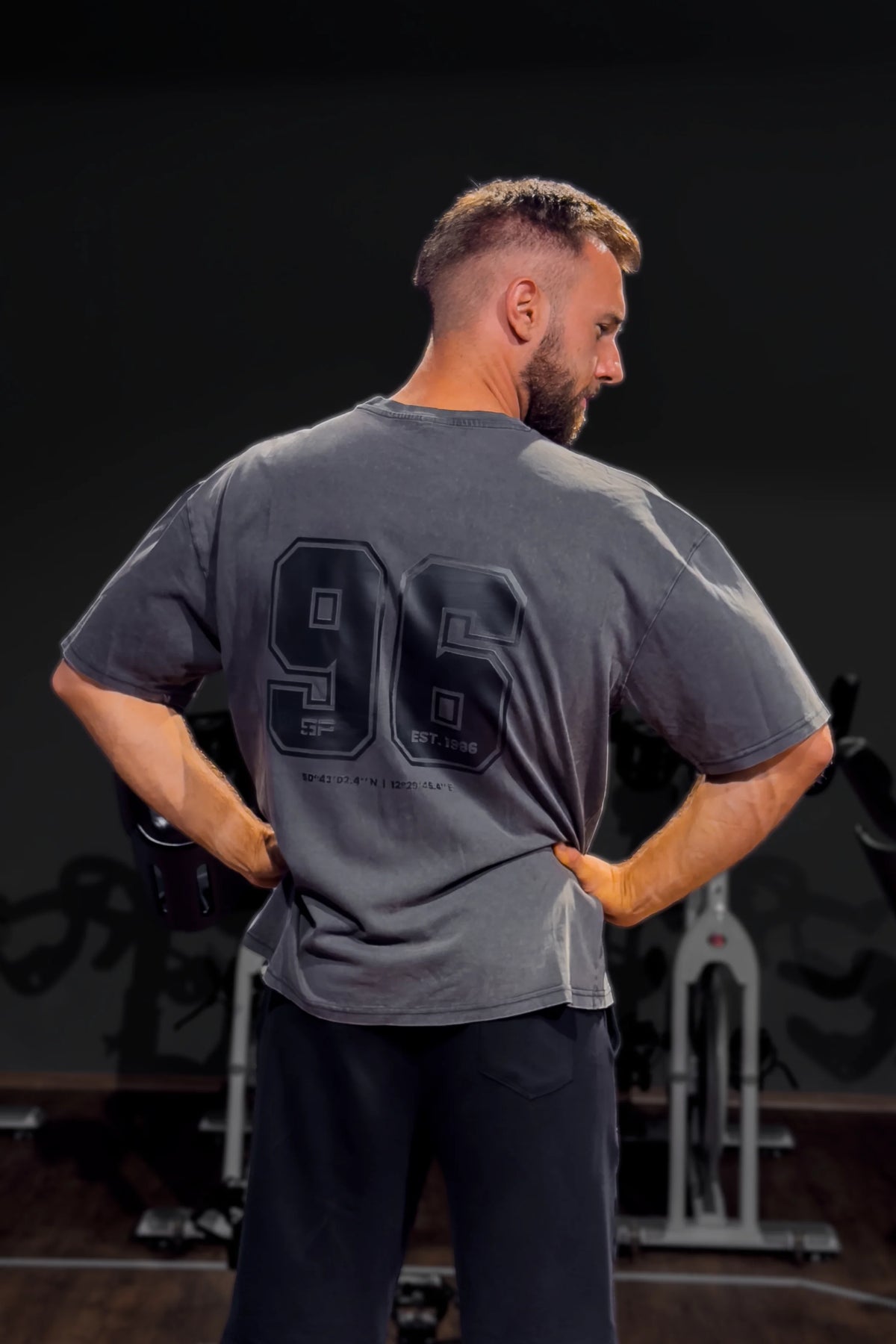 96 Oversized Tee | Washed Black Rückansicht 2