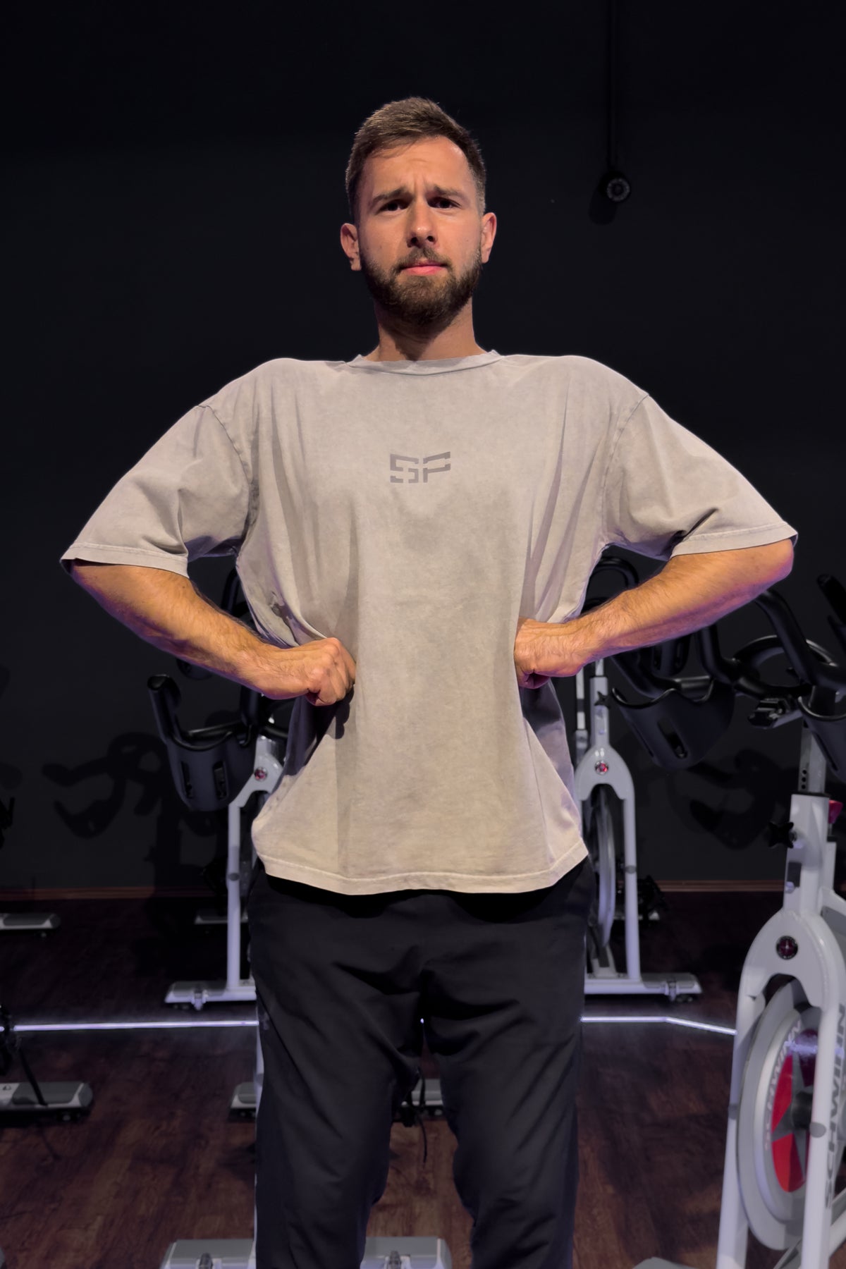 96 Oversized Tee | Washed Gray Vorderansicht 2
