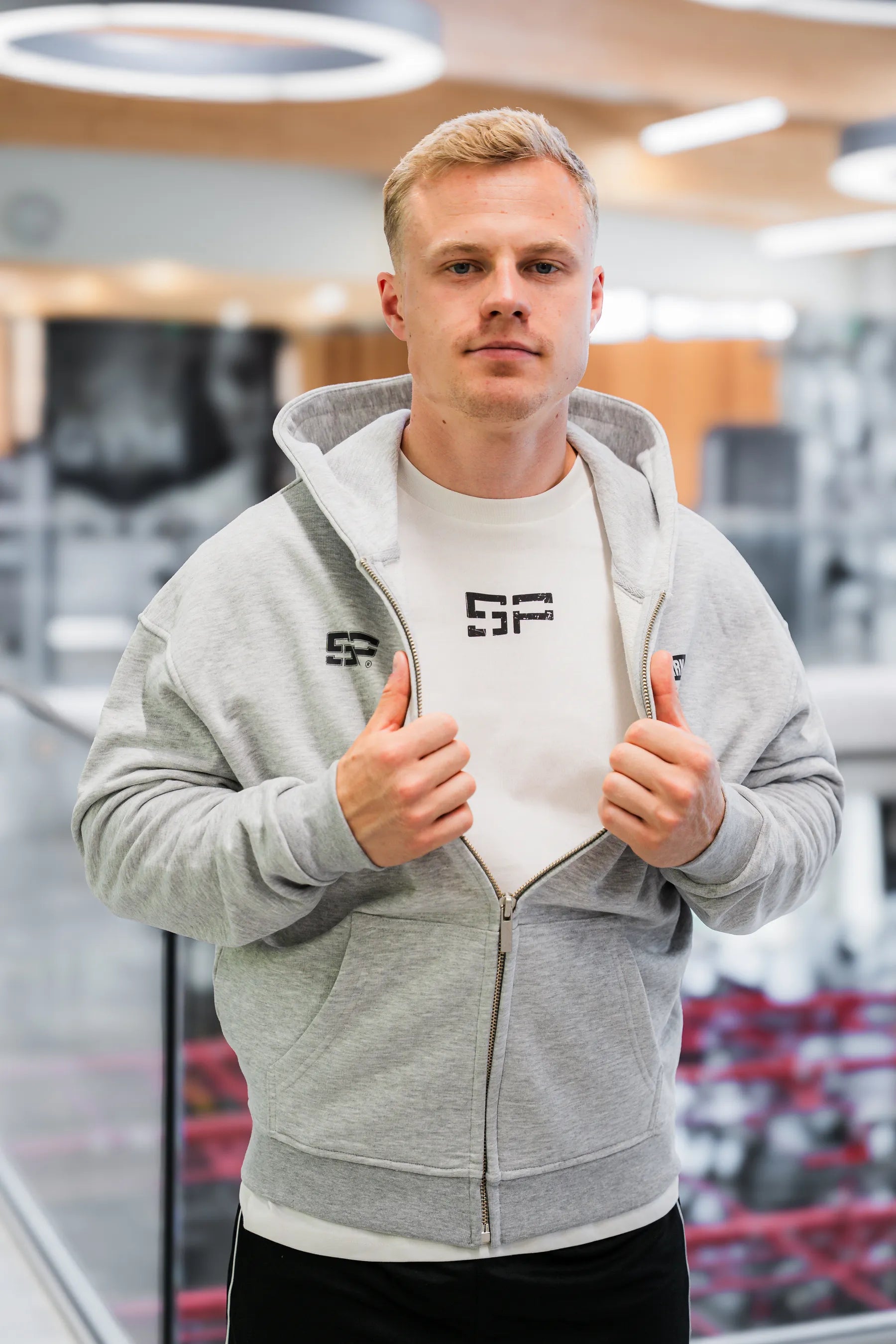 SP Clothing black&white Zipper unisex grau